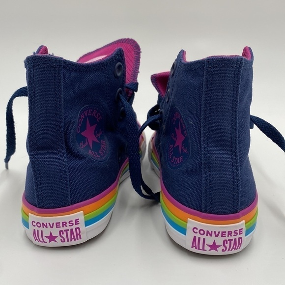 RARE FIND Converse All Star Pride Stripes Platform High Tops size 11 - Picture 3 of 7